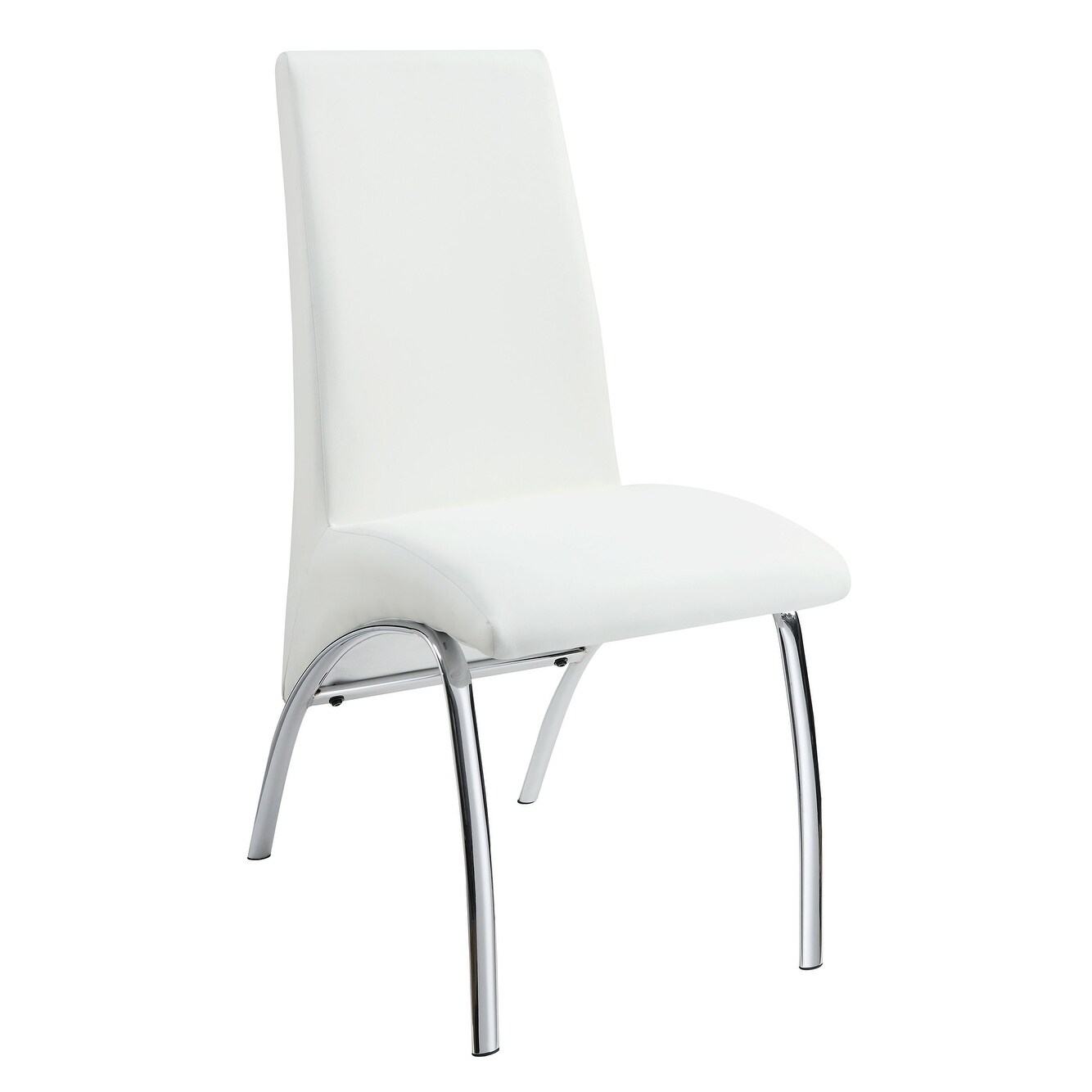 Shop Wanda Contemporary Faux Leather Chrome Dining Chairs Set Of