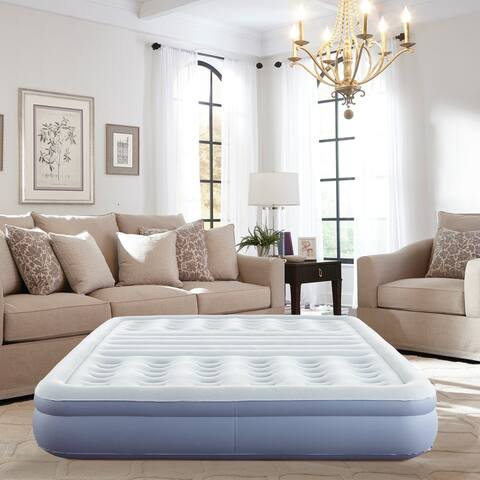 Thomasville 12-inch Queen Size Lumbar Lift Express Tri-Zone Support Raised Air Bed Mattress with Express Pump