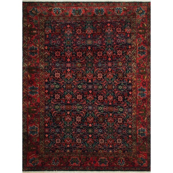 Noori Rug Vintage Loraine Blue/Red Rug - 5'3" x 6'9"