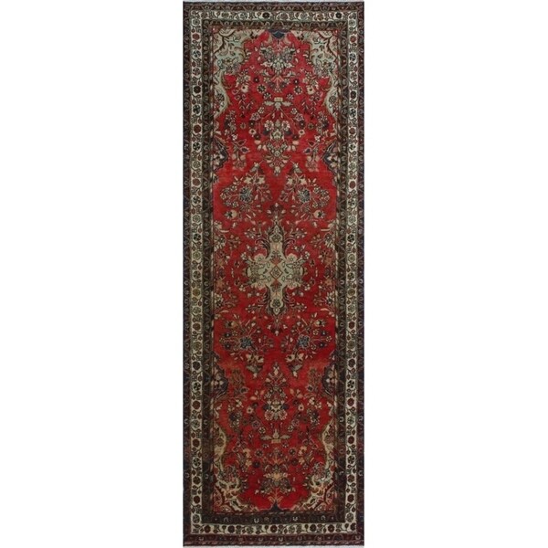 Noori Rug Vintage Reva Red/Ivory Runner - 3'11" x 12'2"