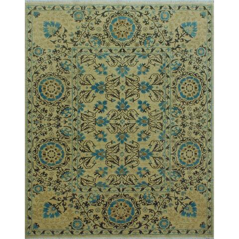 Noori Rug Aria Fine Chobi Marilynn Ivory/Lt. Blue Rug - 8'0" x 9'10"