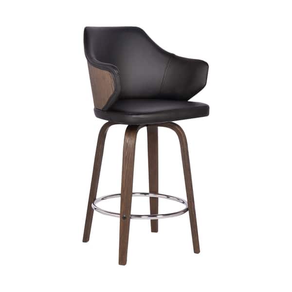 Jaden Mid Century 26 Counter Height Barstool In Walnut Jaden Mid Century 26 Counter Height Barstool In Walnut