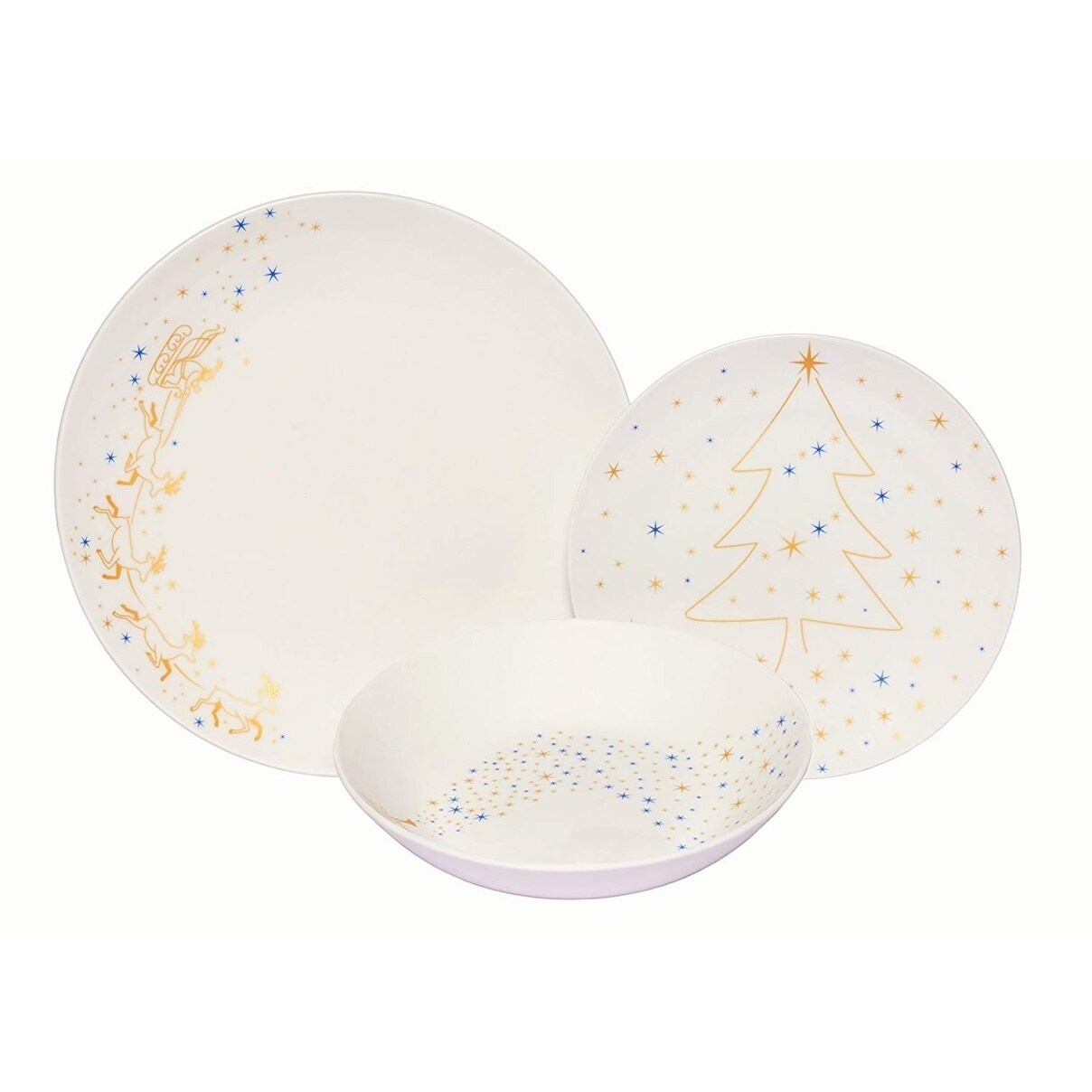 Melange Coupe 18 Piece Porcelain Dinnerware Set Golden Angels 6 Dinner Plate Salad Plate Soup Bowl 6 Each Overstock 27236621