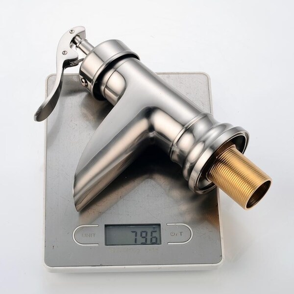 Modern /& Sleek Easy Installation Single Handle Waterfall Bathroom Water Faucet by Beelee Solid Brass Body Brushed Nickel Deck Mounted