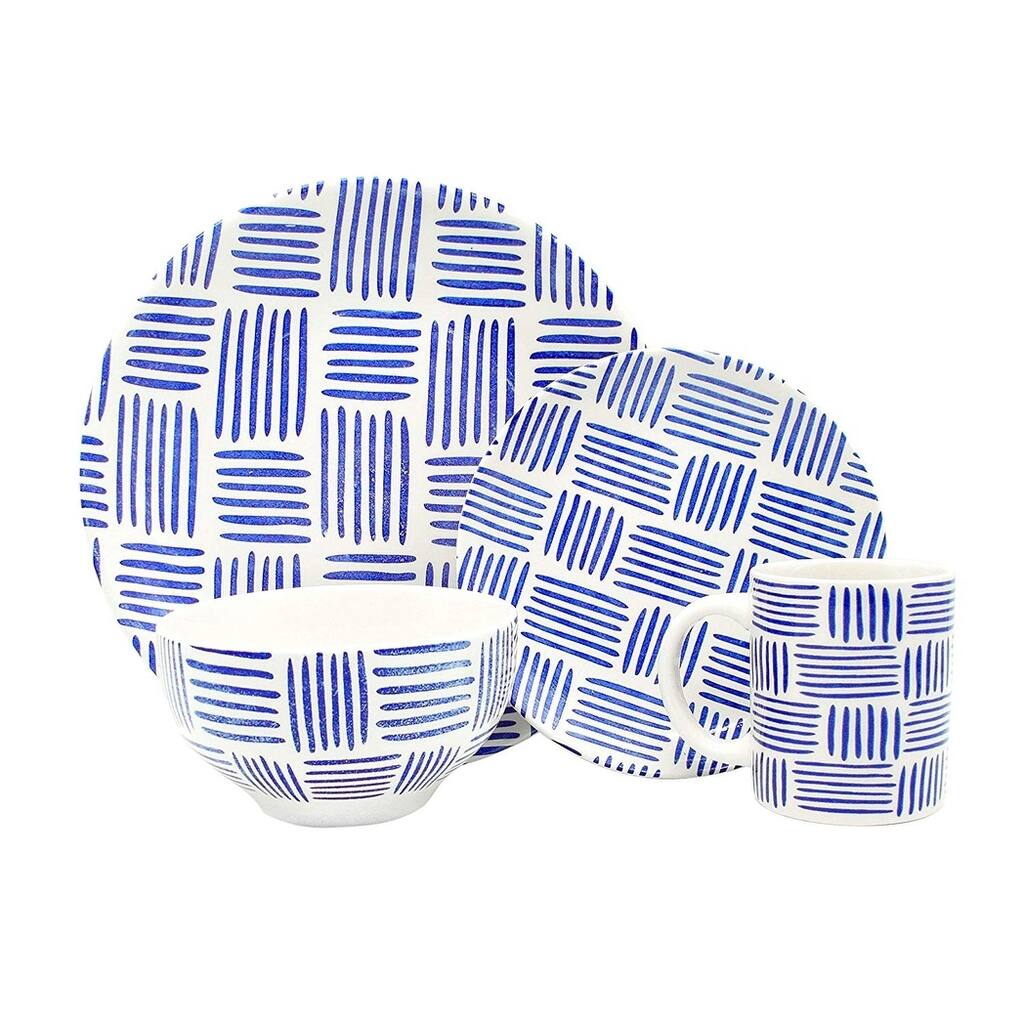 Melange Porcelain Indigo 32-piece Dinnerware Set