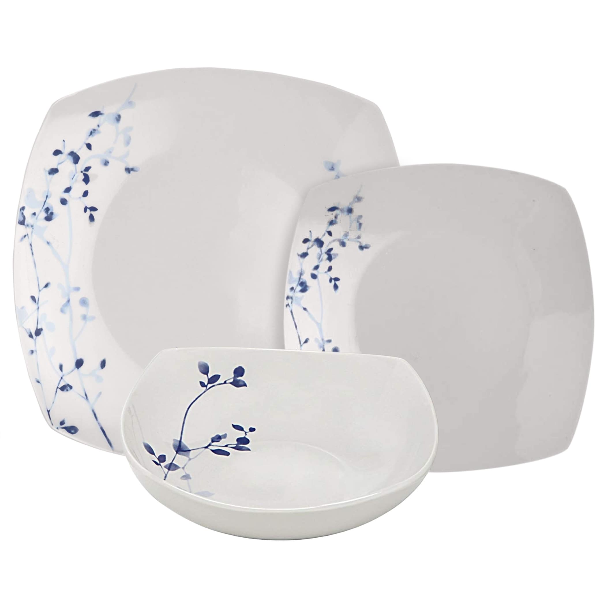 Dinnerware Sets 6 Each Dishwasher Oven Safe Salad Plate Soup Bowl Birds In Forest Collection Microwave 608410088016 Melange Coupe 18 Piece Porcelain Dinnerware Set Service For 6 Dinner Plate Home Kitchen