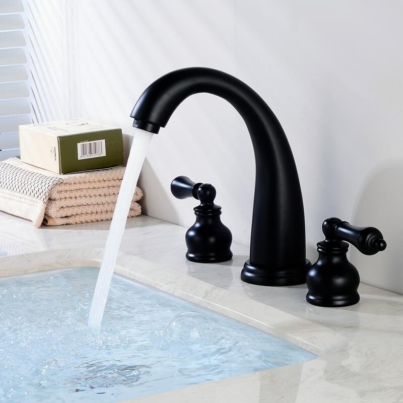 8 Widespread Bathroom Basin Faucet 3 Hole 2 Handle Sink Tap 8 inch Quick Connect