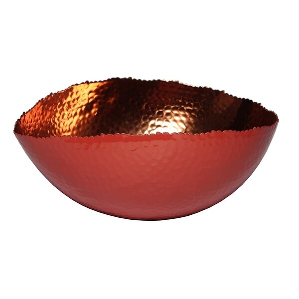 Melange Home Decor Cuivre Collection, 9-inch Oval Bowl, Color - Orange