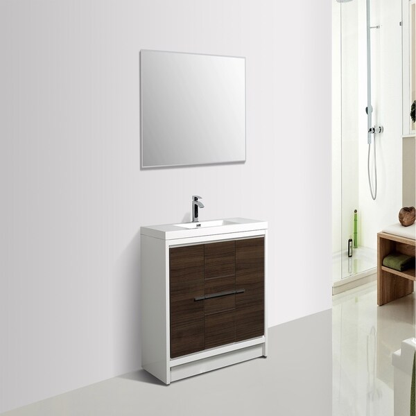 Eviva Grace 36 in. Gray Oak and White Vanity