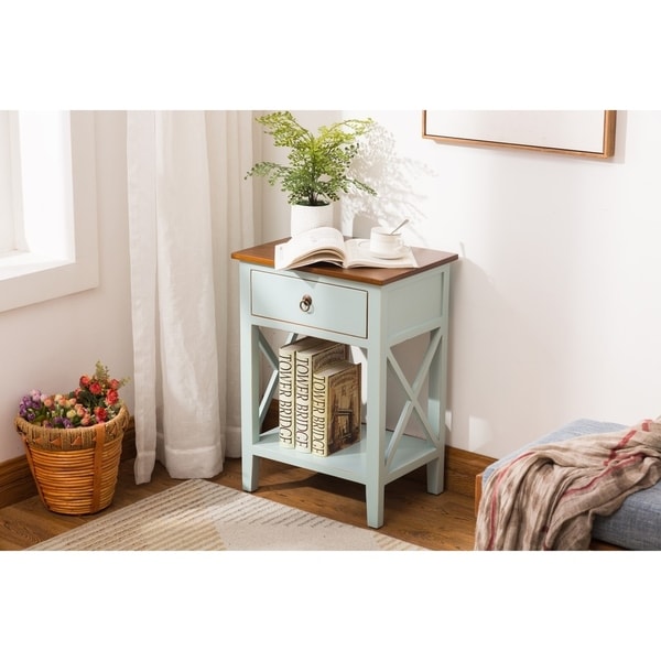 Shop Porthos Home Unique Side Table Cabinet with Drawer ...