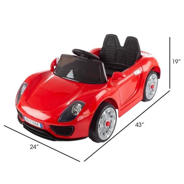 dimension image slide 0 of 2, Ride On Sports Car- Motorized Electric Toy, Rechargeable Battery, Remote Control, MP3, USB, Lights, Sound by Lil' Rider