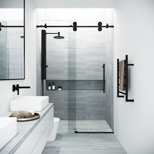 Vigo Elan Tempered Glass 56-inch Adjustable Frameless Sliding Shower Door