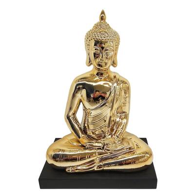 D'Lusso Designs Gold Ceramic Deco Buddha