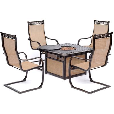 Hanover Monaco 5-piece Chat Set with Fire Pit Coffee Table
