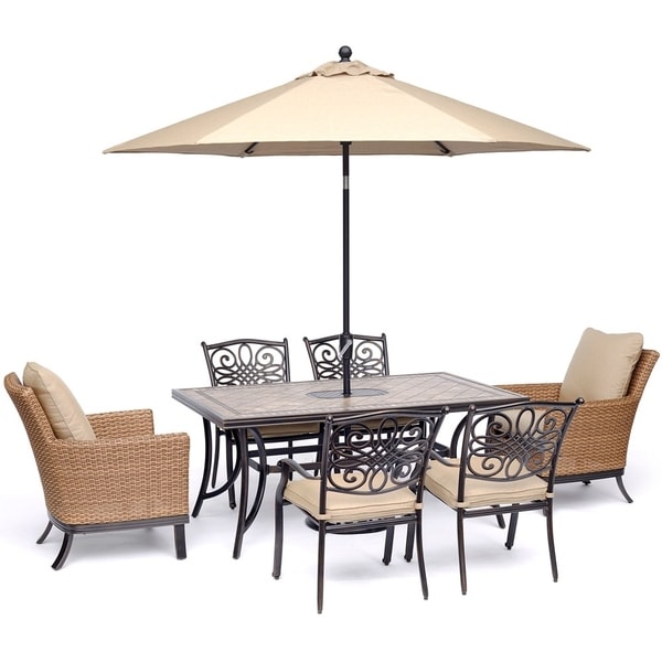 7 piece tile top patio set