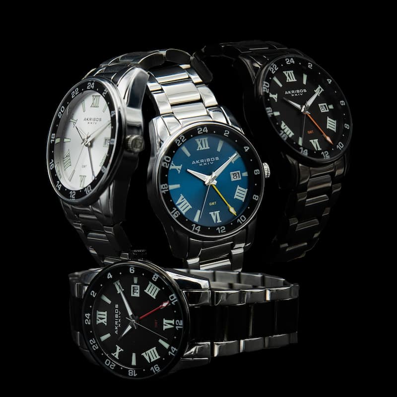 Akribos XXIV Men's GMT Date Roman Numeral Bracelet Watch