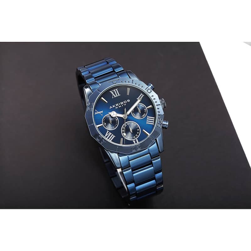 Akribos XXIV Men's Classic Date Stainless Steel Bracelet Watch