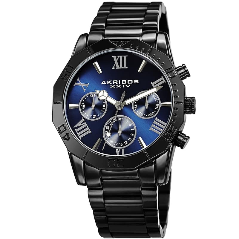 Akribos XXIV Men's Classic Date Stainless Steel Bracelet Watch