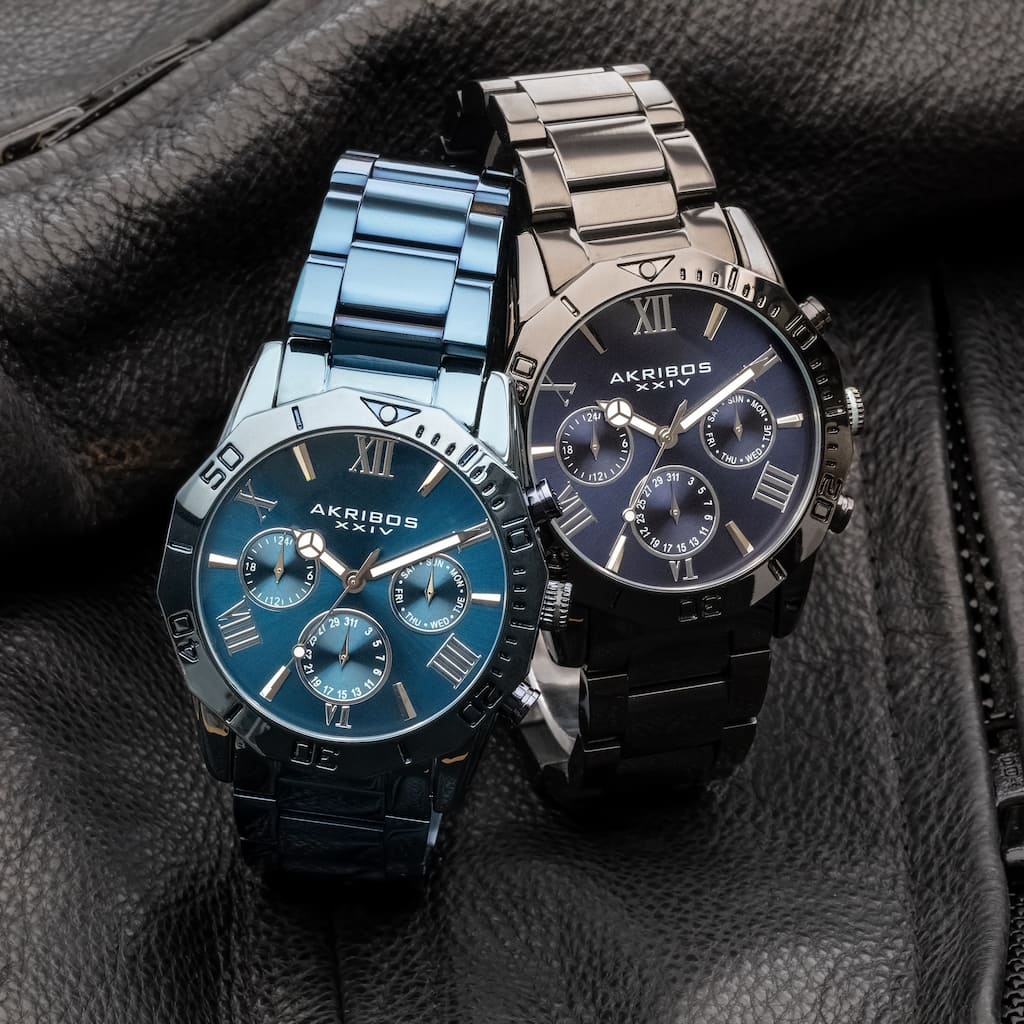 Akribos XXIV Men's Classic Date Stainless Steel Bracelet Watch