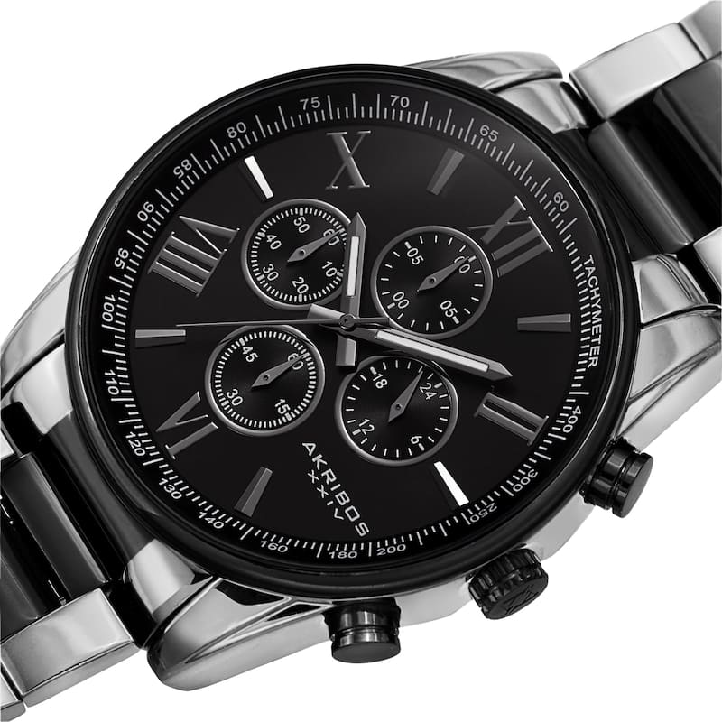Akribos XXIV Men's Chronograph Tachymeter Quartz Bracelet Watch - Two-tone