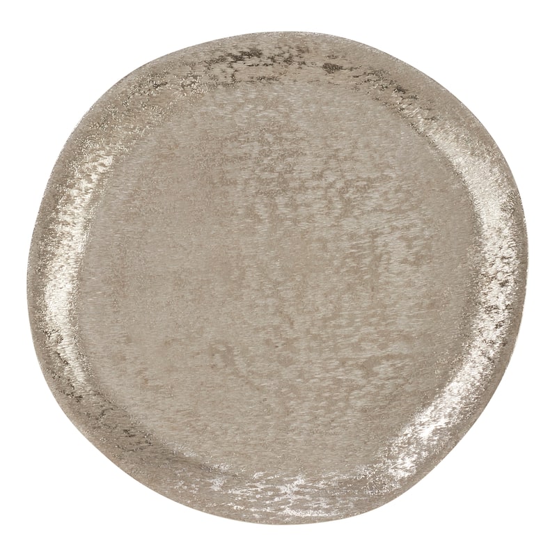 Aluminum Chargers With Brushed Design (Set of 4) - Silver
