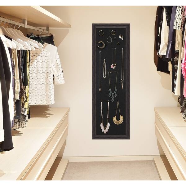 Shop Framed Jewelry Organizer Rustic Pine Narrow Wood Black