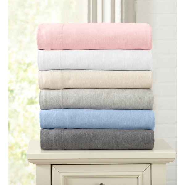 Shop Extra Soft Heather Cotton Jersey Knit Pillowcase Set Free