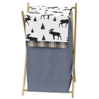 Sweet Jojo Designs Blue, Tan And Black Woodland Plaid And Moose Rustic 