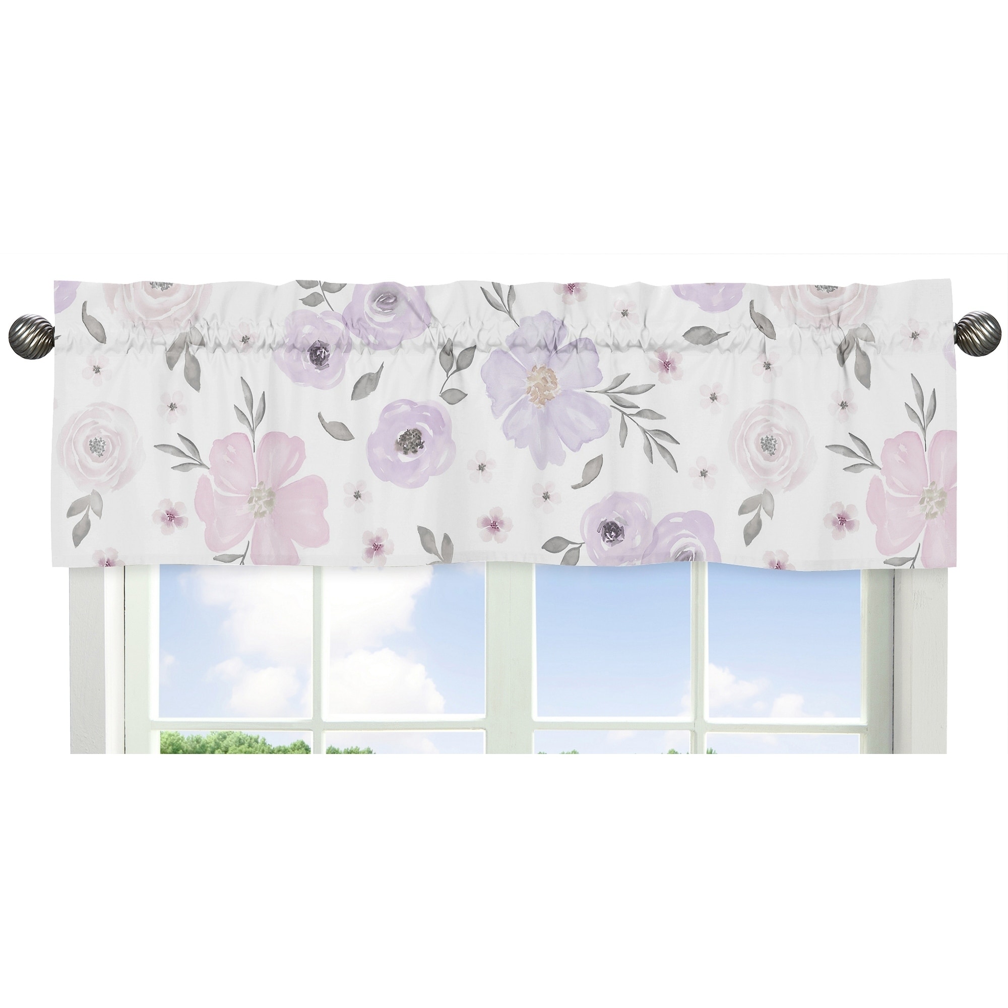 Pink and Purple Butterfly Window Treatment Panel by Sweet Jojo Designs Set of 2 