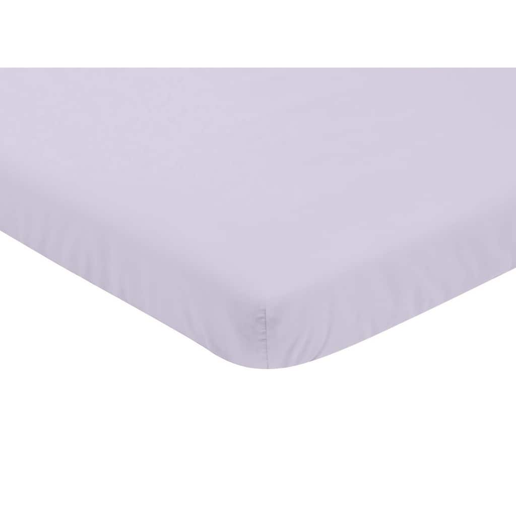Sweet Jojo Designs Lavender Purple Watercolor Floral Collection Fitted Mini Portable Crib Sheet