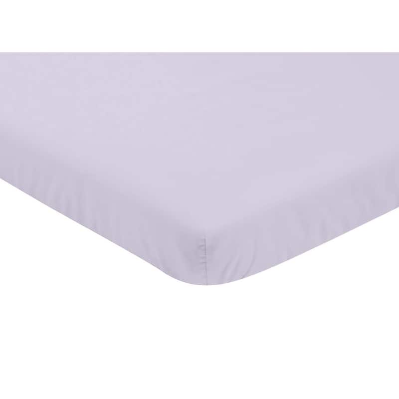 Sweet Jojo Designs Lavender Purple Watercolor Floral Collection Fitted Mini Portable Crib Sheet