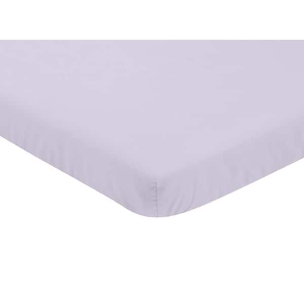 slide 2 of 2, Sweet Jojo Designs Lavender Purple Watercolor Floral Collection Fitted Mini Portable Crib Sheet