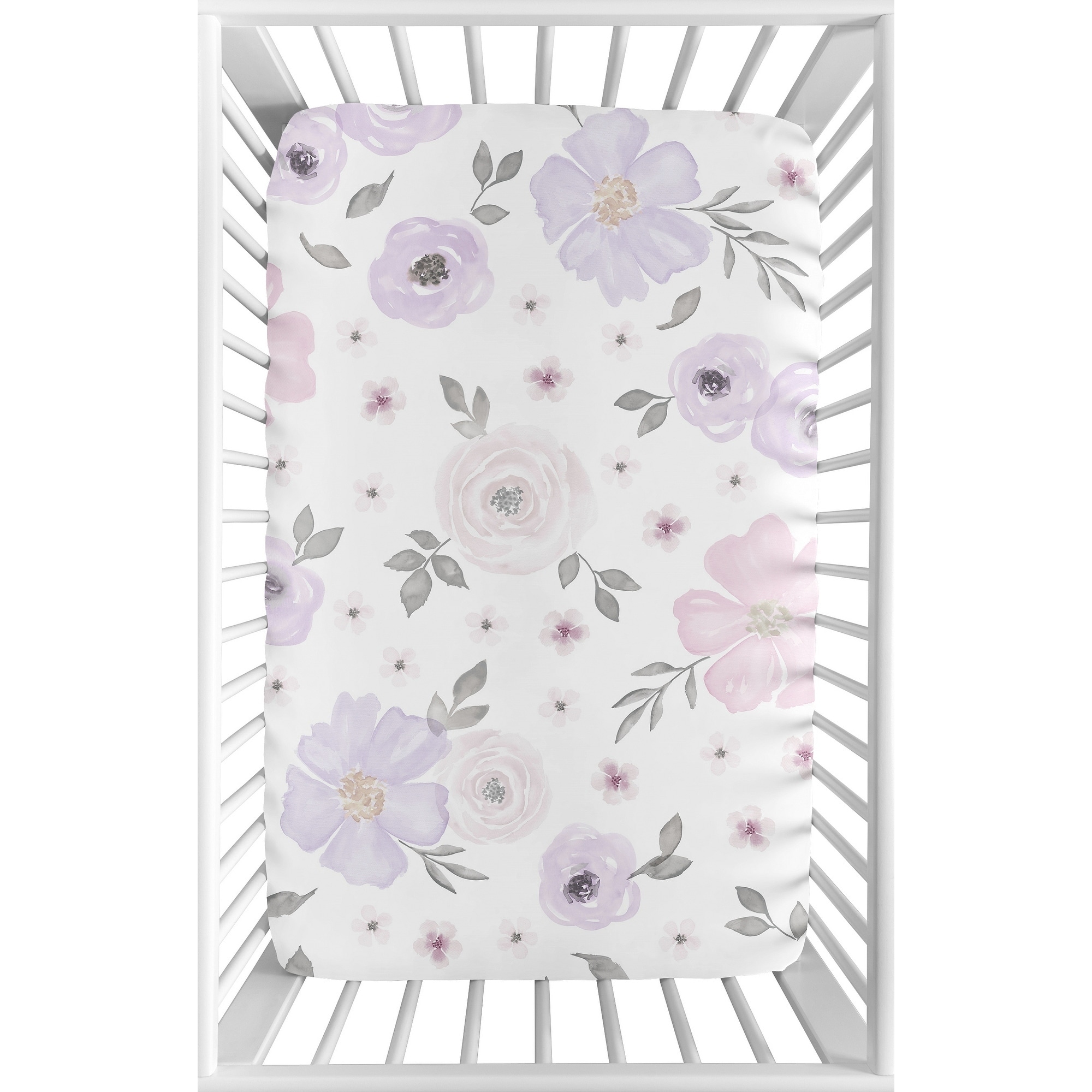 Sweet jojo watercolor floral crib discount bedding