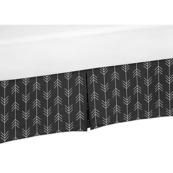 slide 1 of 1, Sweet Jojo Designs Black and White Woodland Arrow Rustic Patch Boy Collection Crib Bed Skirt
