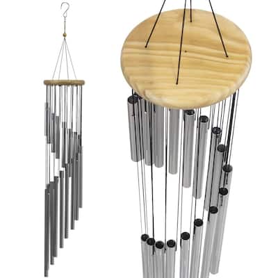 36 Outdoor Wind Chimes - Silver
