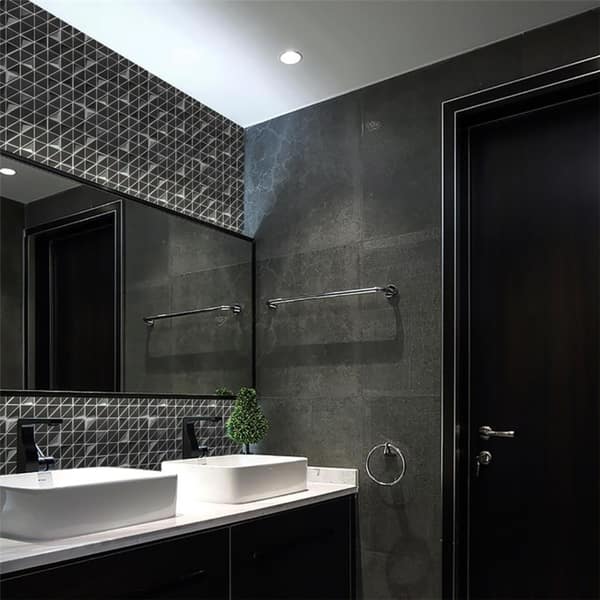 Somertile 10 75x10 75 Inch Tregas Messier Black With Silver Somertile 10 75x10 75 Inch Tregas