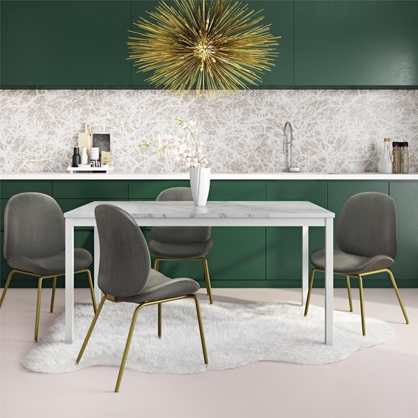 Cosmoliving Greta 60 Inch Faux Marble Top Dining Table Cosmoliving Greta 60 Inch Faux Marble Top Dining Table
