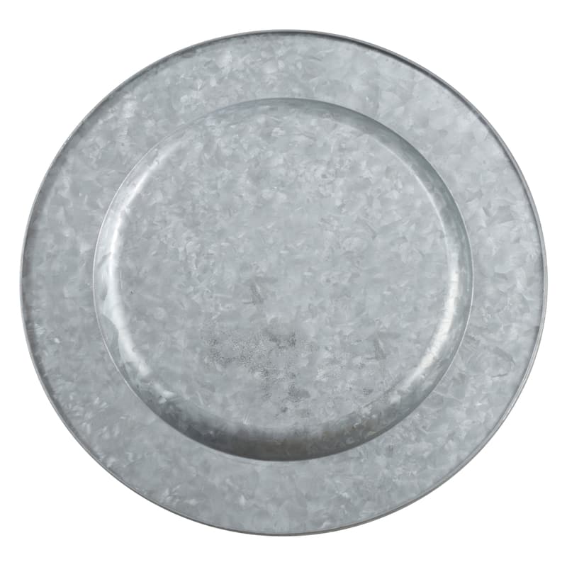 Metal Charger Plates With Polished Galvanized Finish (Set of 4)