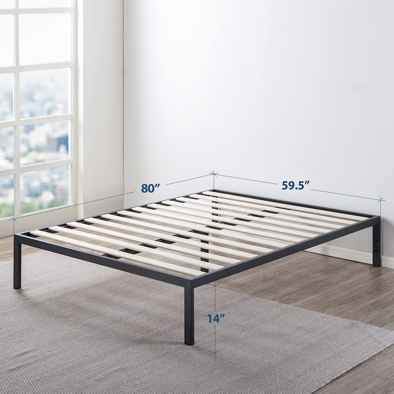 14 Inch Heavy Duty Metal Platform Bed by Crown Comfort