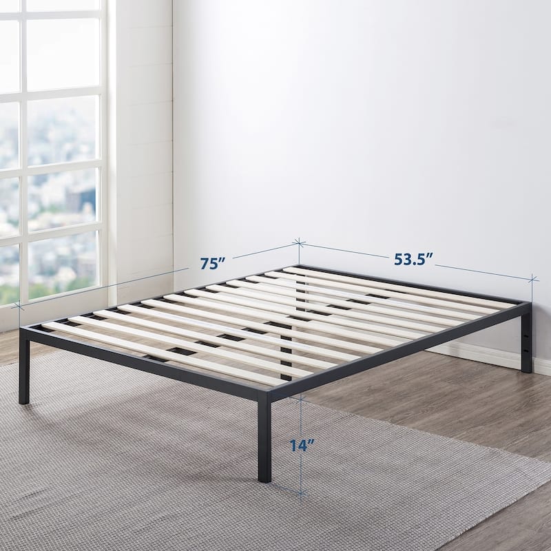 14 Inch Heavy Duty Metal Platform Bed by Crown Comfort - Full