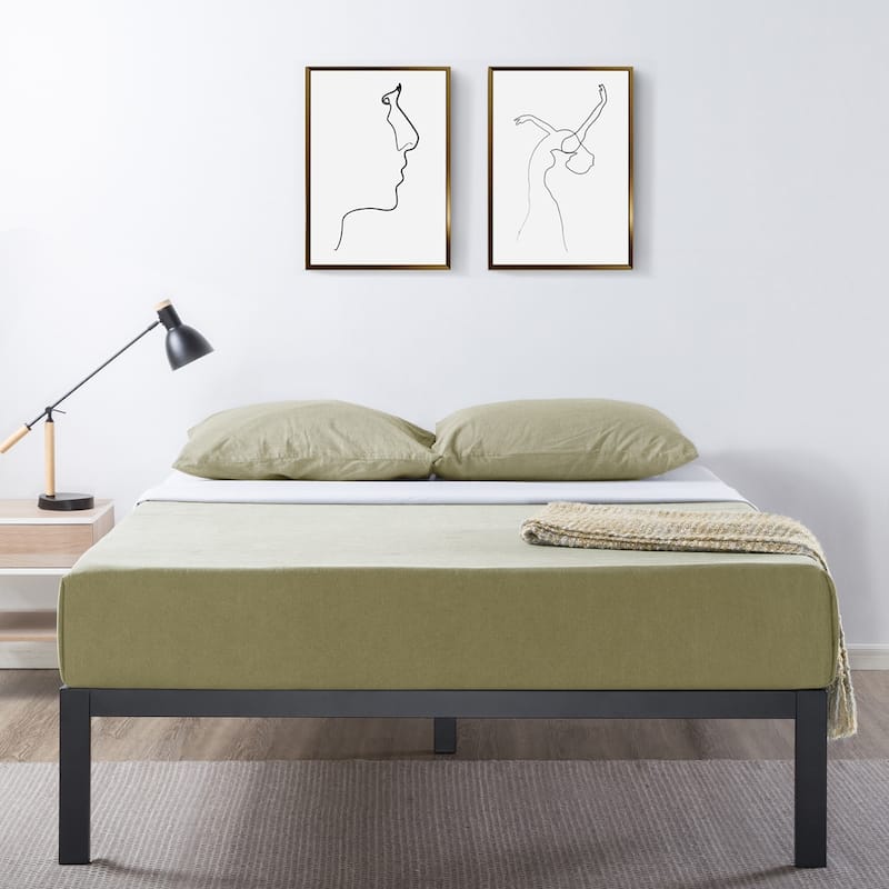 14 Inch Heavy Duty Metal Platform Bed by Crown Comfort