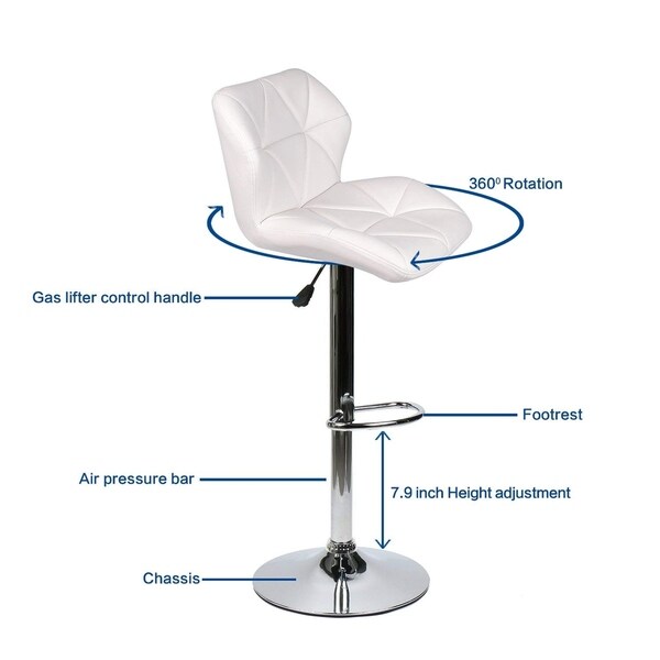 white faux leather swivel bar stools