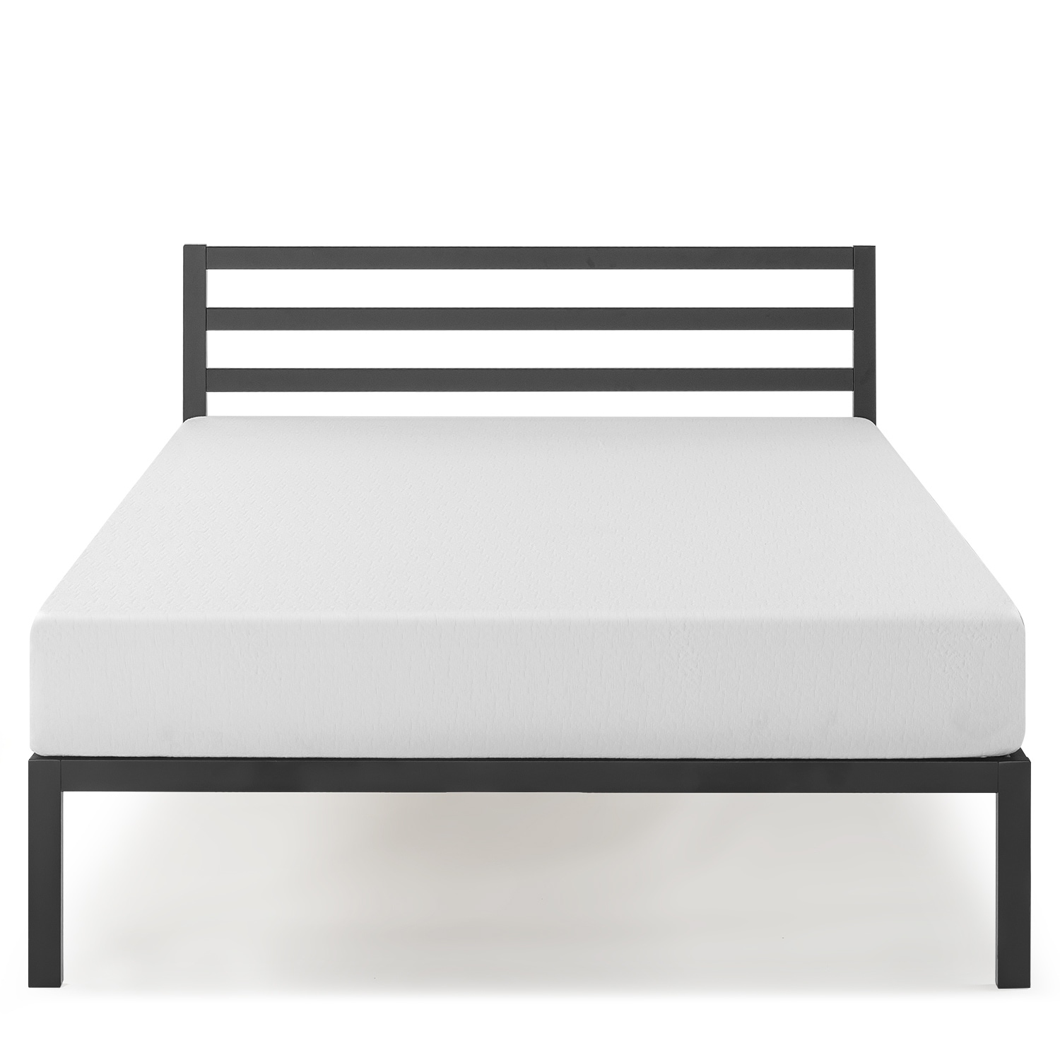 Shop Black Friday Deals On 14 Inch Metal Platform Bed With Headboard Wooden Slat Support Mattress Foundation No Box Spring Needed Crown Comfort Overstock 27280045