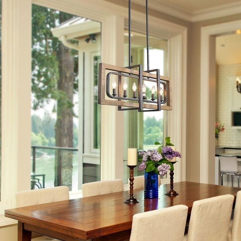 6 Lights Wood Chandelier Farmhouse Kitchen Island Lighting For Dining Room W31 5 X E8 7 H13 8 6 Lights Wood Chandelier Farmhouse Kitchen Island Lighting For Dining Room W31 5 X E8 7 H13 8