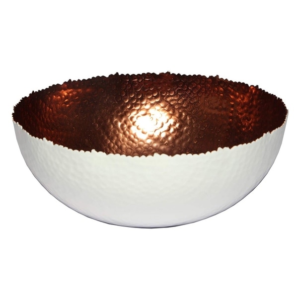 Melange Home Decor Cuivre Collection, 9-inch Bowl, Color - White