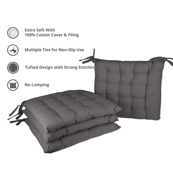 Cottone 100 Cotton Chair Pads W Ties Set Of 4 16 X 15 Cottone 100 Cotton Chair Pads W Ties