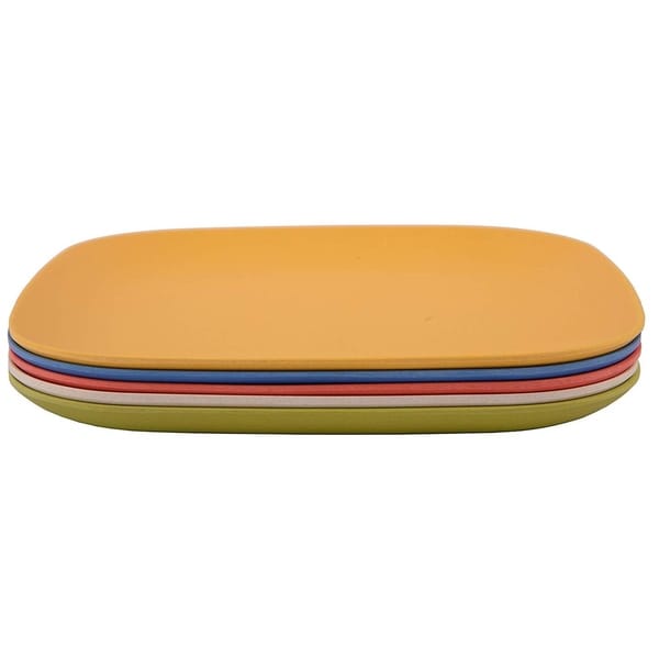 Melange 6-Piece Bamboo Dinner Plate Set (Squares Collection), Color: Multicolor. Opens flyout.