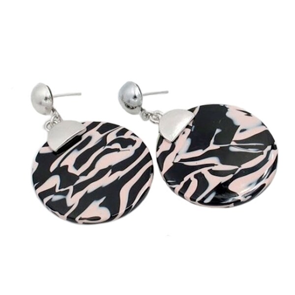 black and white resin earrings
