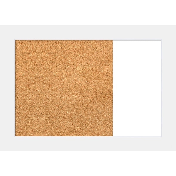 Corvino White Wood Framed Cork/White Dry Erase Combo Board