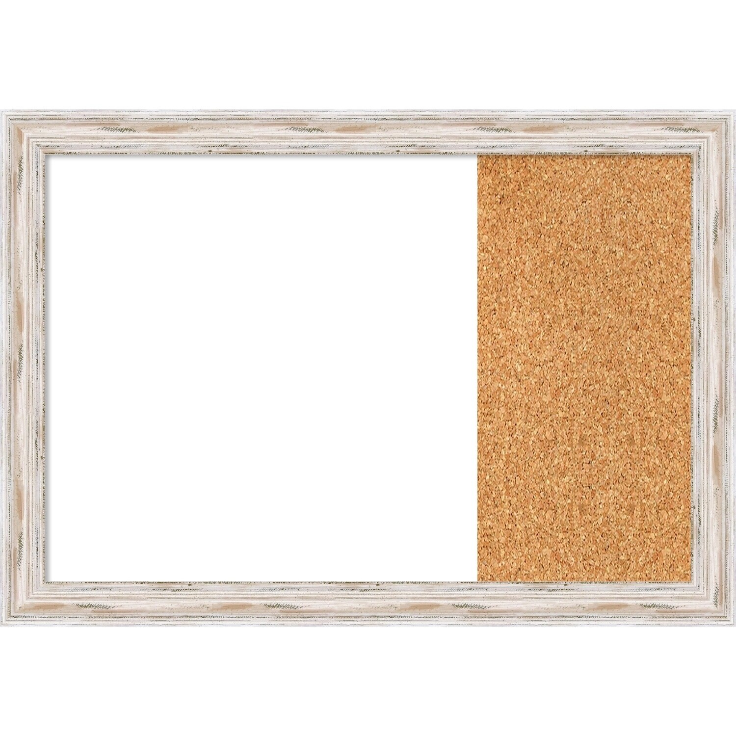 Shop Alexandria White Wash Wood Framed White Dry Erase Cork Combo